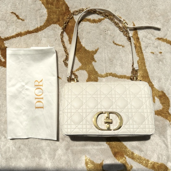 Authentic Medium Dior Ivory Caro Bag - Picture 5 of 16